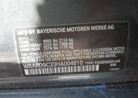 2017 BMW 330I xDrive z USA, uszkodzony, nr VIN WBA8D9C33HA004810